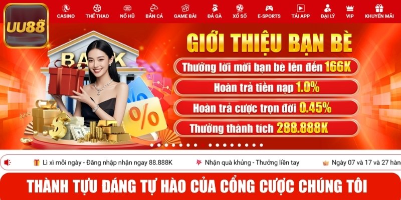 Thành tựu đáng tự hào của cổng cược chúng tôi